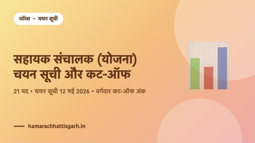 CGPSC सहायक संचालक योजना भर्ती 2025 की चयन सूची और वर्गवार कट-ऑफ
