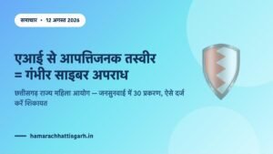 एआई से आपत्तिजनक तस्वीर गंभीर साइबर अपराध — छत्तीसगढ़ राज्य महिला आयोग